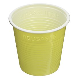 Plastic PS Shotje twee kleurig geel 230 ml (30 stuks) 