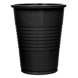 Plastic PS beker zwart 200ml Ø7cm (1.500 stuks)