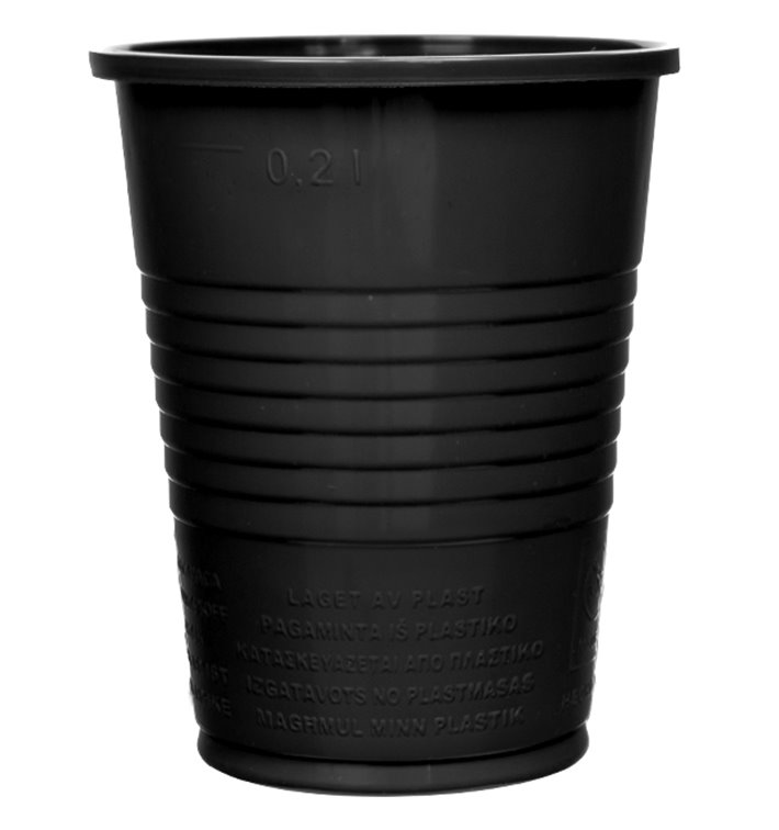 Plastic PS beker zwart 200ml Ø7cm (1.500 stuks) Plastic PS beker zwart 200ml Ø7cm (1.500 stuks)
