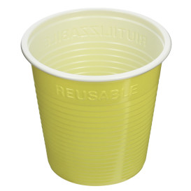 Gobelet Réutilisable PS Bicolore Jaune 160ml (30 Utés)