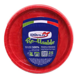 Assiette Plate Réutilisable Economique PS Rouge Ø22cm (200 Utés)