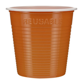 Gobelet Économique Réutilisable PS Bicolore Orange 230ml (420 Utés)