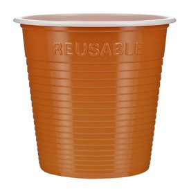 Gobelet Économique Réutilisable PS Bicolore Orange 160ml (450 Utés)