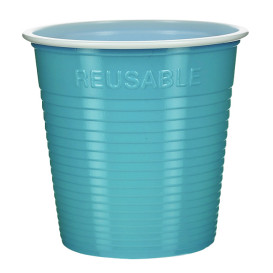 Gobelet Économique Réutilisable PS Bicolore Turquoise 230ml (420 Utés)