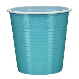 Gobelet Économique Réutilisable PS Bicolore Turquoise 230ml (30 Utés)