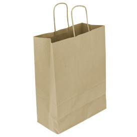 Sac en papier avec Anses Kraft 100g/m² 25+11x31cm (200 Utés)