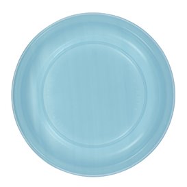 Assiette Plate Réutilisable Economique PS Bleu Clair Ø22cm (25 Utés)