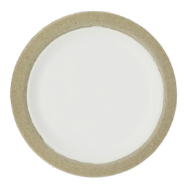 Assiette en Bagasse Biodégradable Blanc Ø17,5cm (10 Utés)