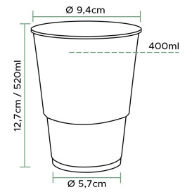 Gobelet Plastique PP Transp. 520ml Ø8,3cm (50 Utés)
