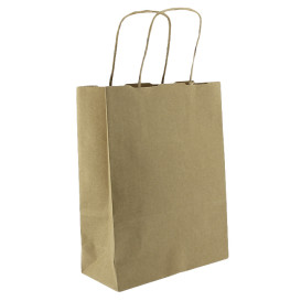 Sac en papier avec Anses Kraft 100g/m² 18+8x24cm (450 Utés)