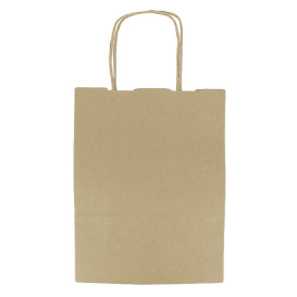 Sac en papier avec Anses Kraft 100g/m² 18+8x24cm (450 Utés)