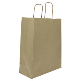 Sac en papier avec Anses Kraft 100g/m² 25+11x31cm (200 Utés)