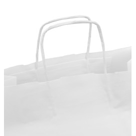 Papieren zak met handgrepen kraft wit 100g/m² 35+18x34cm (250 stuks)