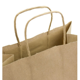 Sac en Papier Kraft Marron avec Anses 100g/m² 22+11x27cm (25 Utés)