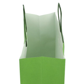 Papieren zak met handgrepen Groen 100g/m² 25+11x31cm (200 stuks) 