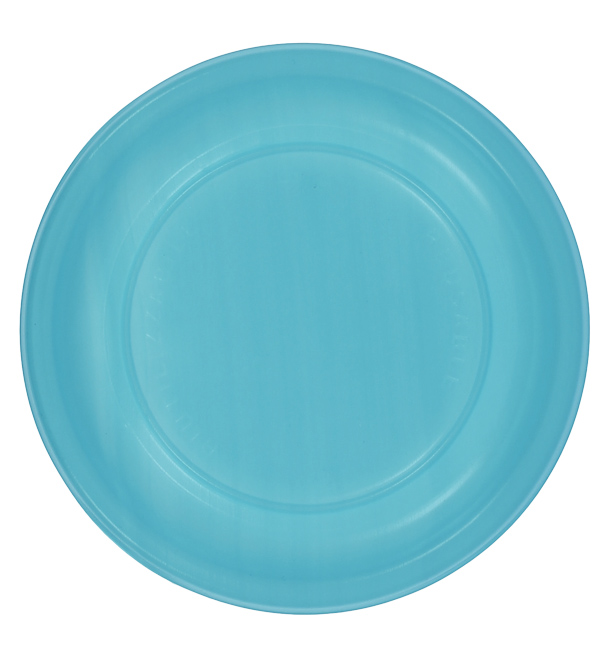 Assiette Plate Réutilisable Economique PS Turquoise Ø17cm (300 Utés)