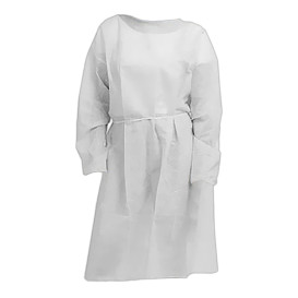 Blouse PP Blanc Fermeture Dorsal à Ruban XL (10 Utés)