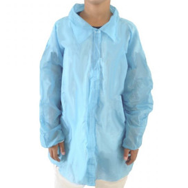 Blouse Enfant PP Bleu Velcro et Sans Poches (50 Utés)