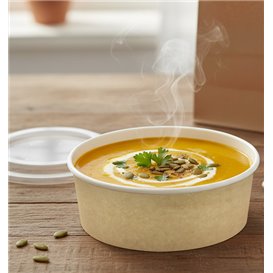 Pot en Carton Kraft avec couvecle PP 19 Oz/550ml (250 Utés)