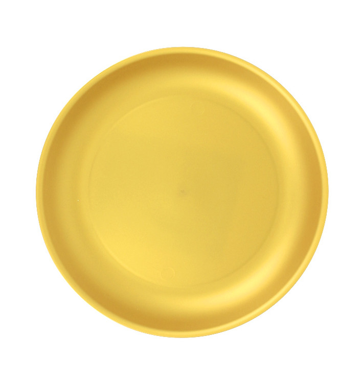 Herbruikbare Bord Durable PP Mineraal Goud Ø21cm (6 stuks) Herbruikbare Bord Durable PP Mineraal Goud Ø21cm (6 stuks)