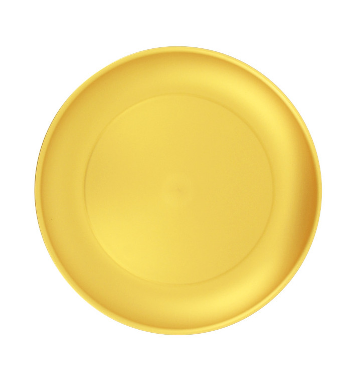 Herbruikbare Bord Durable PP Mineraal Goud Ø27,5cm (6 stuks) Herbruikbare Bord Durable PP Mineraal Goud Ø27,5cm (6 stuks)
