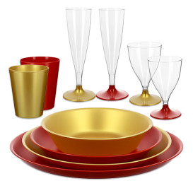 Herbruikbare Bord Durable PP Mineraal Goud Ø21cm (6 stuks)