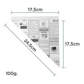 Cornet en Papier Ingraissable 240mm 100g (250 Unités)