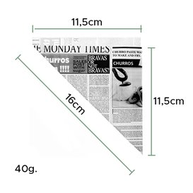 Papieren voedsel kegel Vetvrij "Times" 16cm 40g (250 stuks)