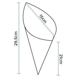 Cornet en Papier Ingraissable 295mm 250g (2.000 Utés) Cornet en Papier Ingraissable 295mm 250g (2.000 Utés)