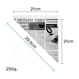 Cornet en Papier Ingraissable 295mm 250g (2.000 Utés) Cornet en Papier Ingraissable 295mm 250g (2.000 Utés)