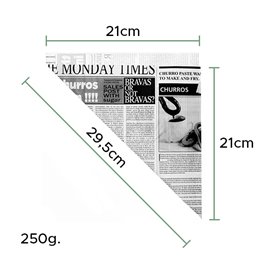 Papieren voedsel kegel Vetvrij "Times" 29,5cm 250g (250 stuks)