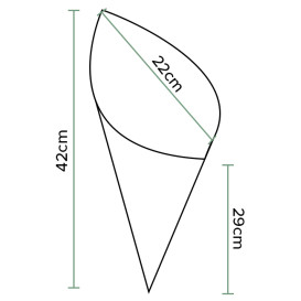 Cornet en Papier Ingraissable 420mm 600g (250 Utés)