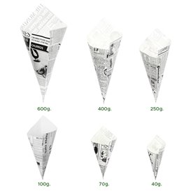 Cornet en Papier Ingraissable 160mm 40g (250 Utés)