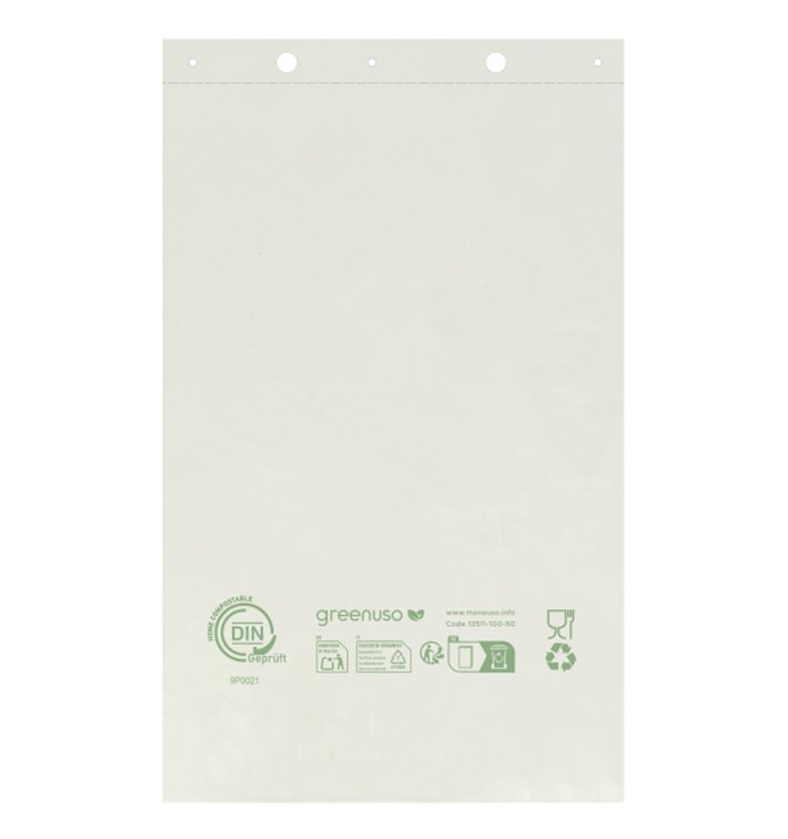 Sac sans Anses Home Compost “Be Eco!” 16x24cm (100 Utés)