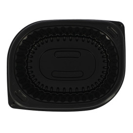 Barquette Rectangulaire PP Noir 250ml 142x111x31mm (640 Utés)