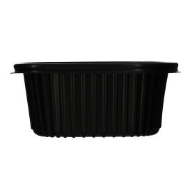 Barquette Rectangulaire PP Noir 450ml 142x111x60mm (640 Utés)
