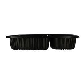 Plastic PP Container Rechthoekige vorm 2C 1250ml 25,5x18,9x4,5cm (320 stuks)