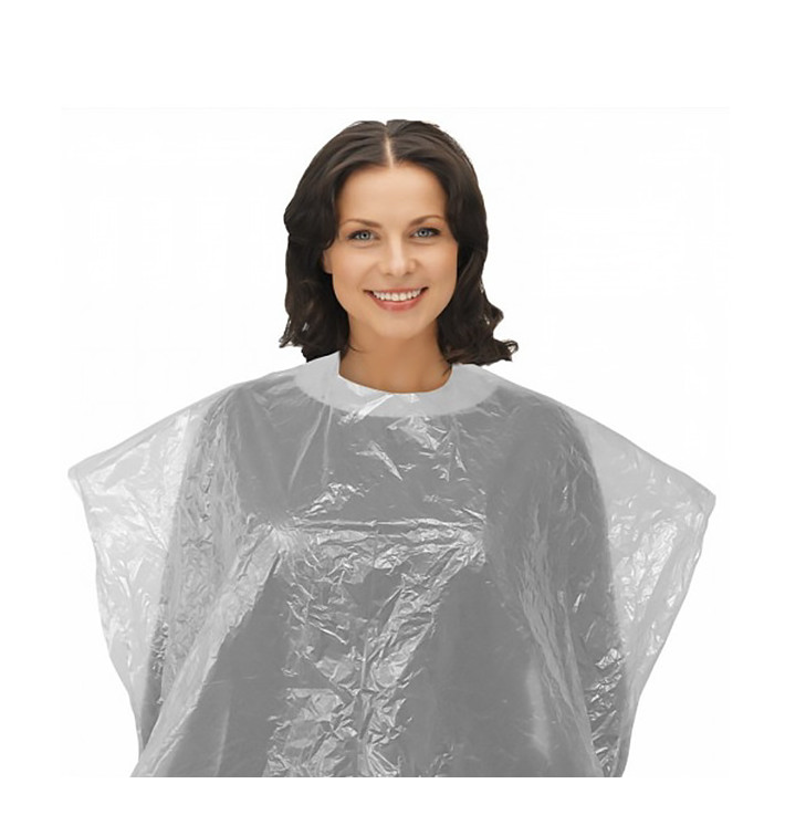 Wegwerp plastic Dene Cape PE wit 83x110cm (50 stuks) Wegwerp plastic Dene Cape PE wit 83x110cm (50 stuks)