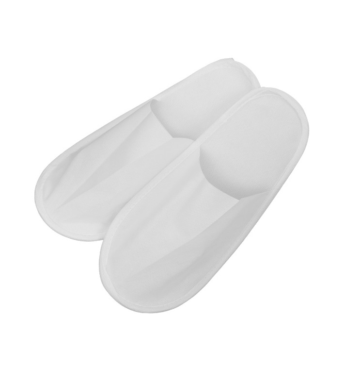 Chaussons PP Fermé Blanc Semelle mousse EVA (200 Paires)