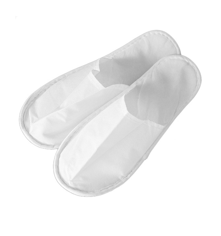 Chaussons en Polypropylène Fermé Blanc (50 Paires)