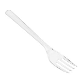Fourchette plastique PS Réutilisable Transparent 18cm (20 Utés)
