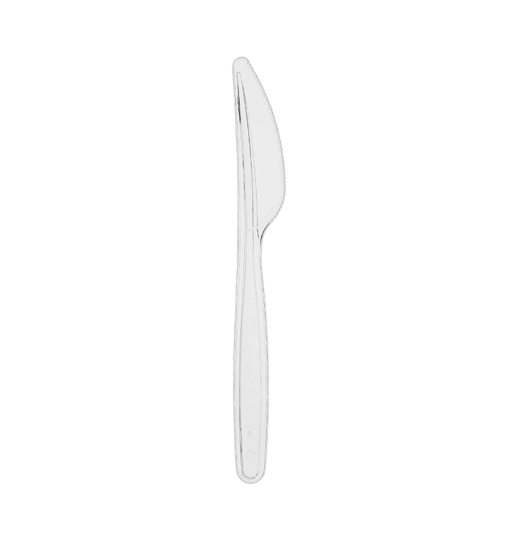 Herbruikbaar Plastic PS Mes Transparant 18cm (1.000 stuks) Herbruikbaar Plastic PS Mes Transparant 18cm (1.000 stuks)