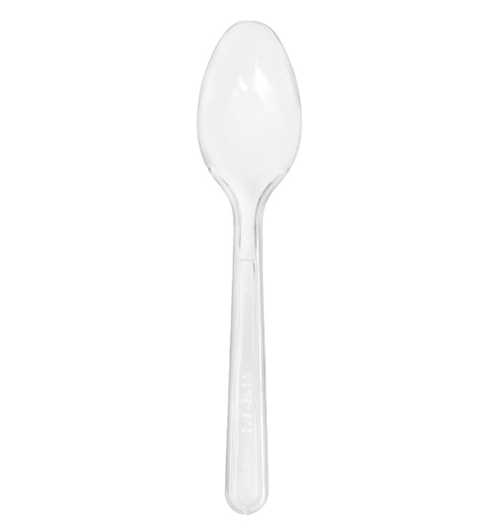 Petite Cuillère plastique PS Réutilisable Transparent 12,5cm (30 Utés)