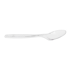 Petite Cuillère plastique PS Réutilisable Transparent 12,5cm (30 Utés)