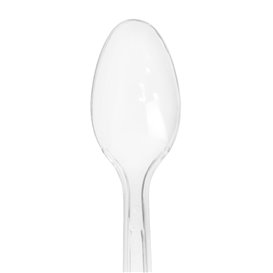 Petite Cuillère plastique PS Réutilisable Transparent 12,5cm (30 Utés)