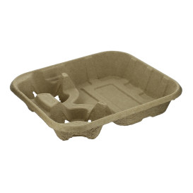 Papieren bekerhouder met 2 gaten en  Food Tray (250 stuks)