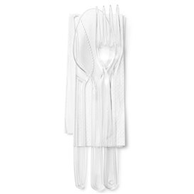 Set Couverts Réutilisables PS 3 pièces + Serviette (25 Utés)