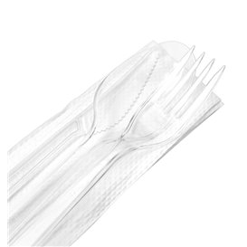Set Couverts Réutilisables PS 3 pièces + Serviette (250 Utés)