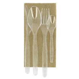 Set Couverts Réutilisables PS 4 pièces + Serviette (25 Utés)