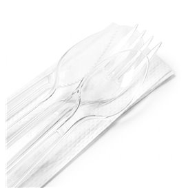 Set Couverts Réutilisables PS 4 pièces + Serviette (250 Utés)